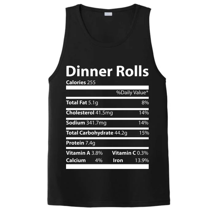 Dinner Rolls Nutritional Facts Funny Thanksgiving Performance Tank