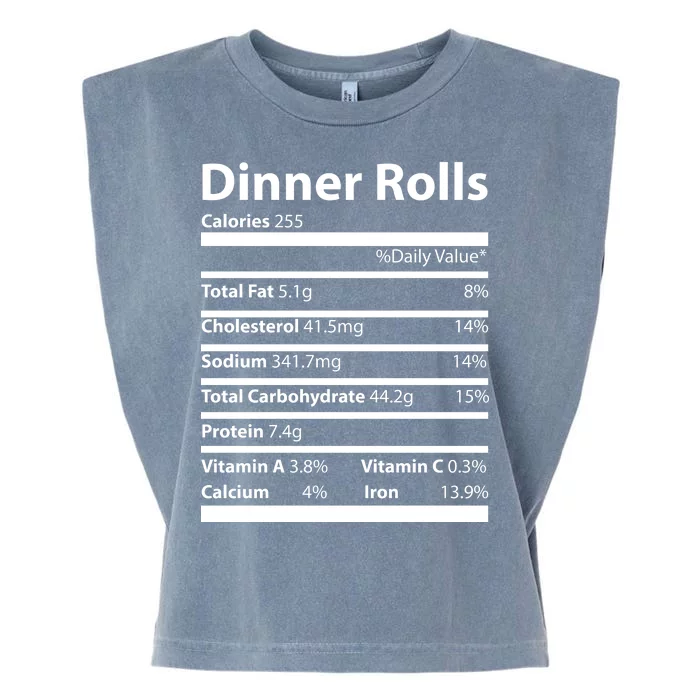 Dinner Rolls Nutritional Facts Funny Thanksgiving Garment-Dyed Women's Muscle Tee