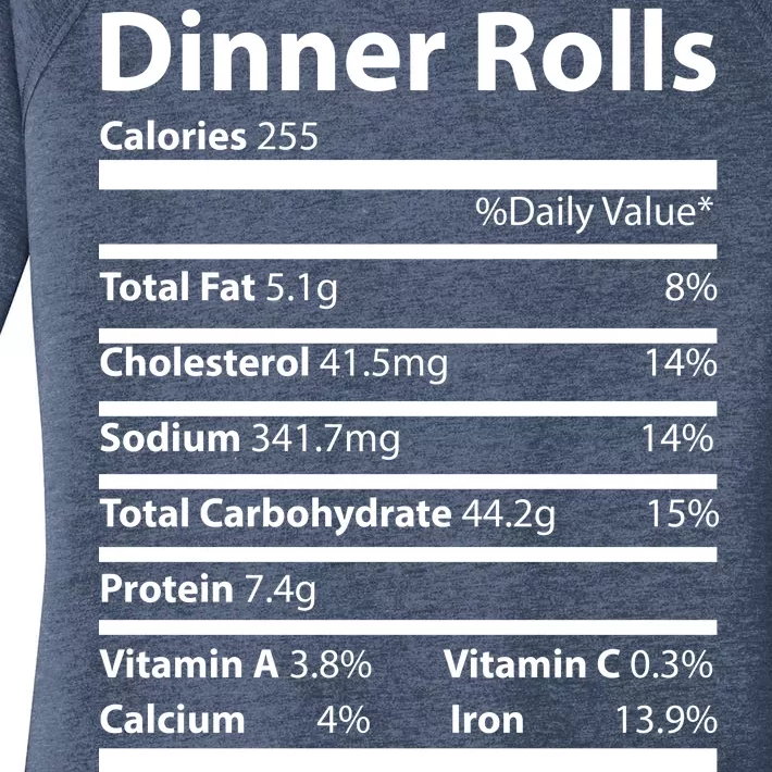 Dinner Rolls Nutritional Facts Funny Thanksgiving Women's Perfect Tri Tunic Long Sleeve Shirt