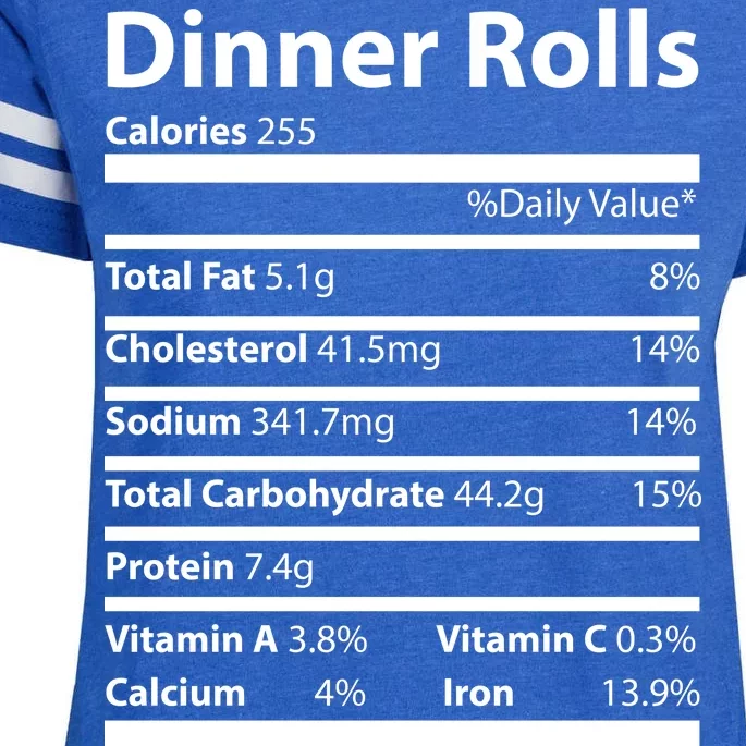 Dinner Rolls Nutritional Facts Funny Thanksgiving Enza Ladies Jersey Football T-Shirt