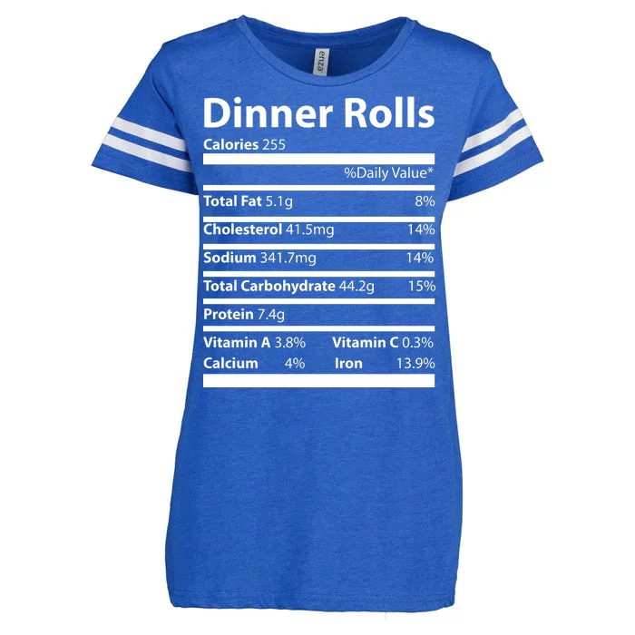 Dinner Rolls Nutritional Facts Funny Thanksgiving Enza Ladies Jersey Football T-Shirt