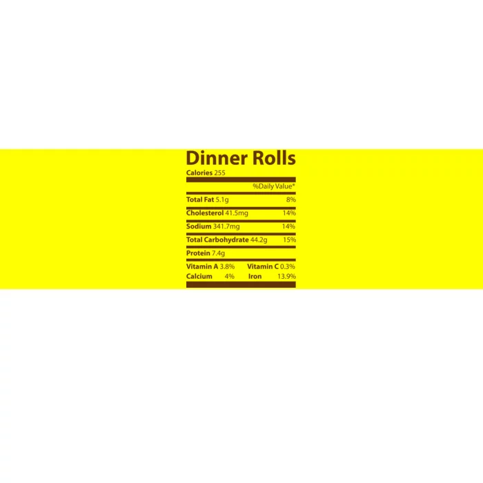 Dinner Rolls Nutritional Facts Funny Thanksgiving Bumper Sticker