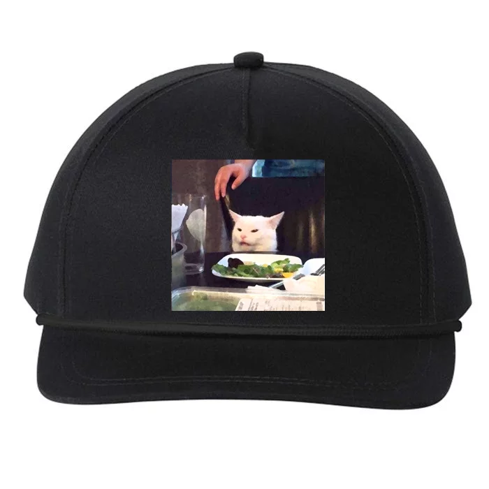 Dinner Table Cat Meme Funny Internet Yelling Snapback Five-Panel Rope Hat