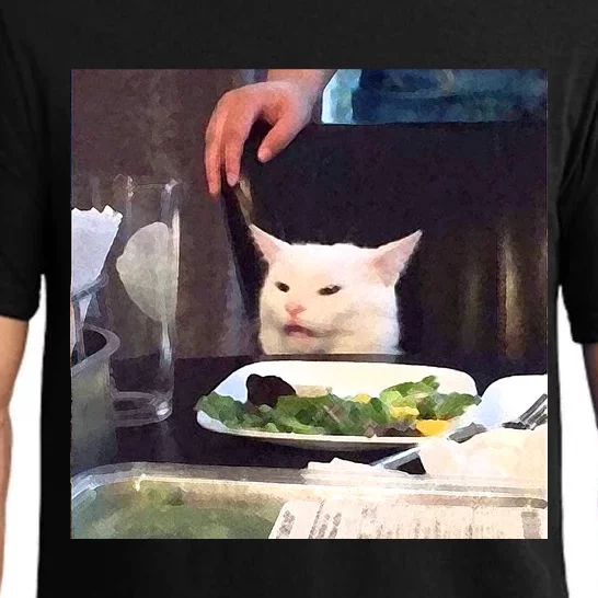 Dinner Table Cat Meme Funny Internet Yelling Pajama Set