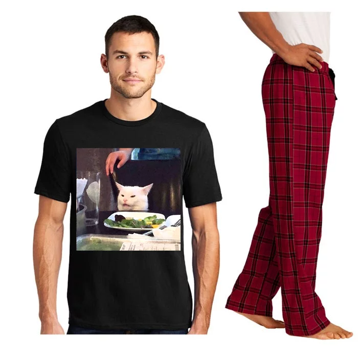 Dinner Table Cat Meme Funny Internet Yelling Pajama Set