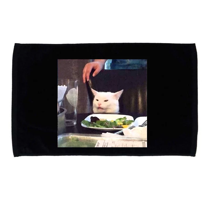 Dinner Table Cat Meme Funny Internet Yelling Microfiber Hand Towel