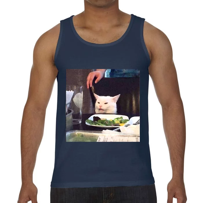 Dinner Table Cat Meme Funny Internet Yelling Comfort Colors® Tank Top