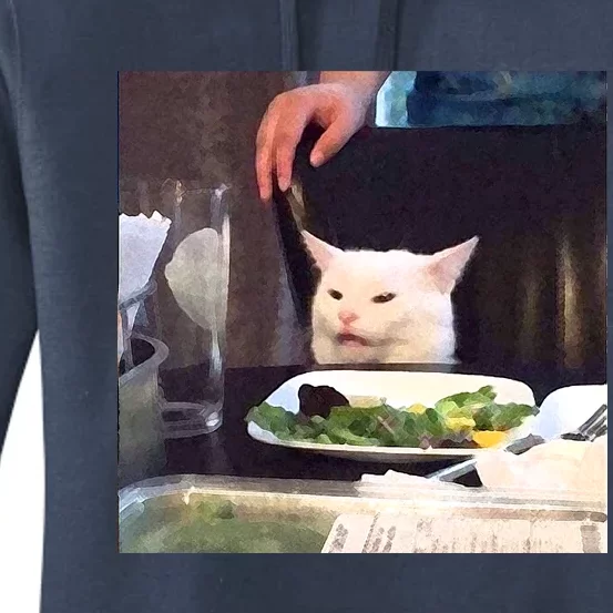 Dinner Table Cat Meme Funny Internet Yelling Women's Pullover Hoodie