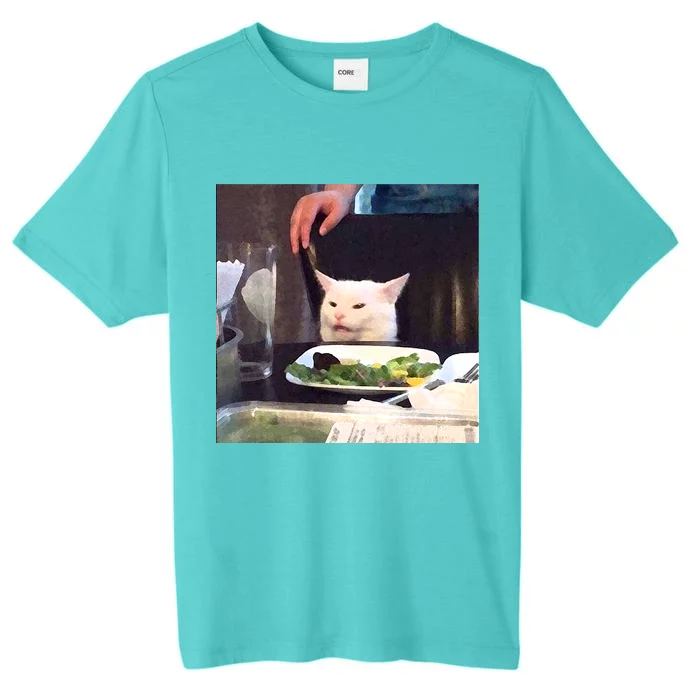 Dinner Table Cat Meme Funny Internet Yelling ChromaSoft Performance T-Shirt