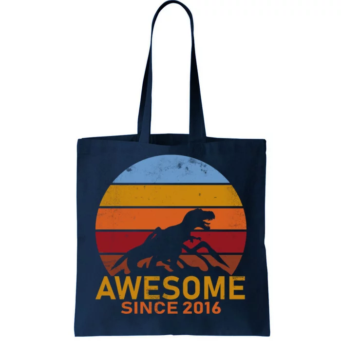 Dinosaur 6th Birthday Gift Awesome Since 2016 Tote Bag