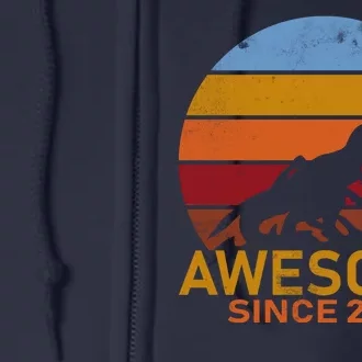 Dinosaur 6th Birthday Gift Awesome Since 2016 Full Zip Hoodie