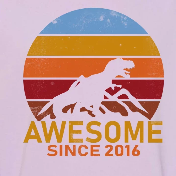 Dinosaur 6th Birthday Gift Awesome Since 2016 Garment-Dyed Sweatshirt