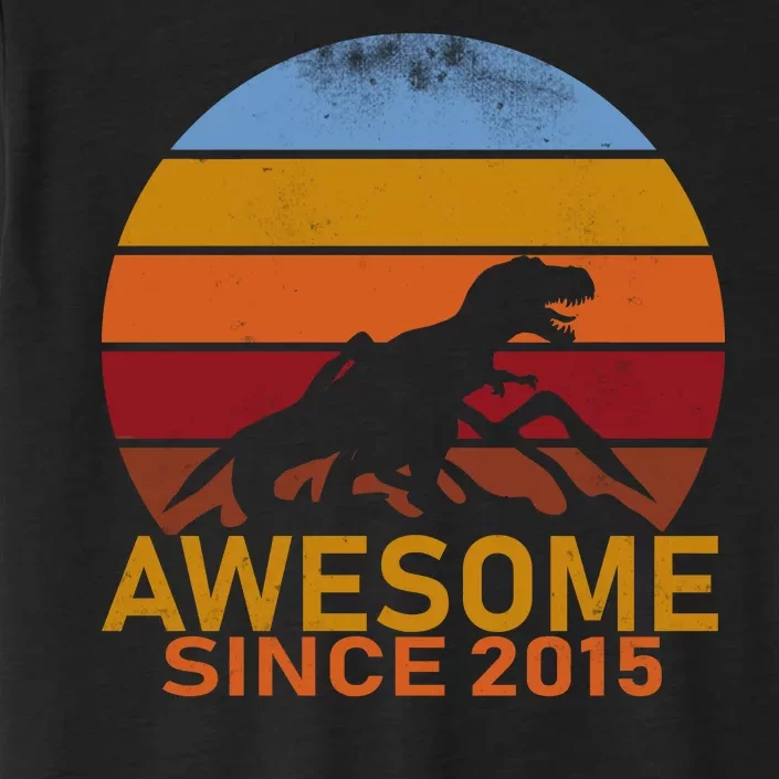 Dinosaur 7th Birthday Gift Awesome Since 2015 ChromaSoft Performance T-Shirt