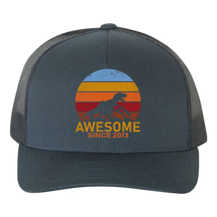 Dinosaur 9th Birthday Gift Awesome Since 2013 Yupoong Adult 5-Panel Trucker Hat