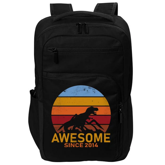 Dinosaur 8th Birthday Gift Awesome Since 2014 Impact Tech Backpack