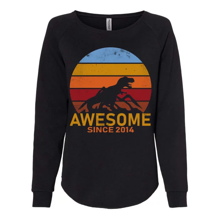 Dinosaur 8th Birthday Gift Awesome Since 2014 Womens California Wash Sweatshirt