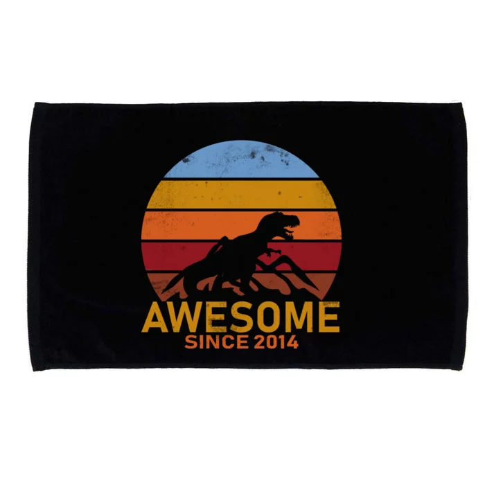 Dinosaur 8th Birthday Gift Awesome Since 2014 Microfiber Hand Towel