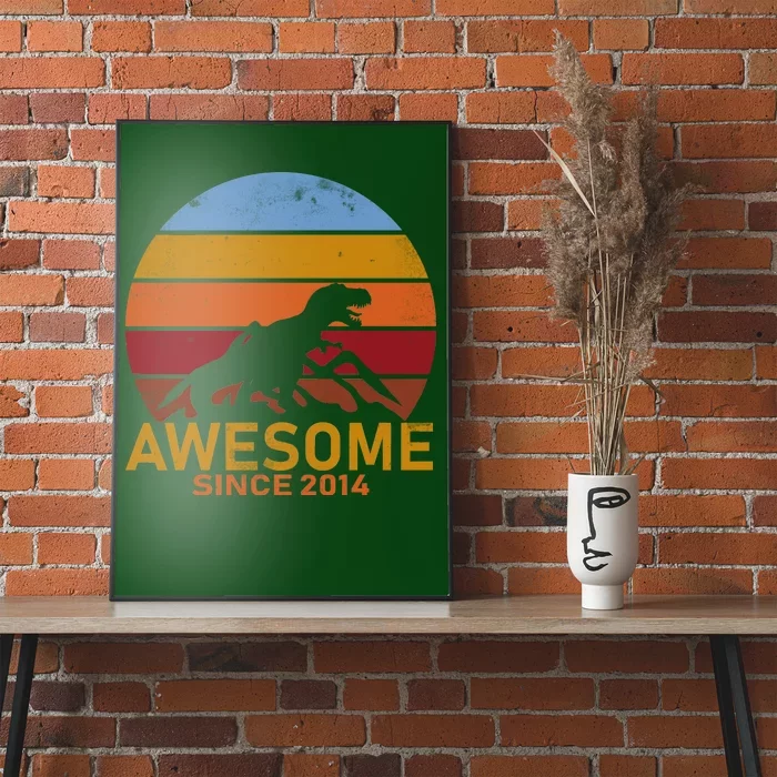 Dinosaur 8th Birthday Gift Awesome Since 2014 Poster