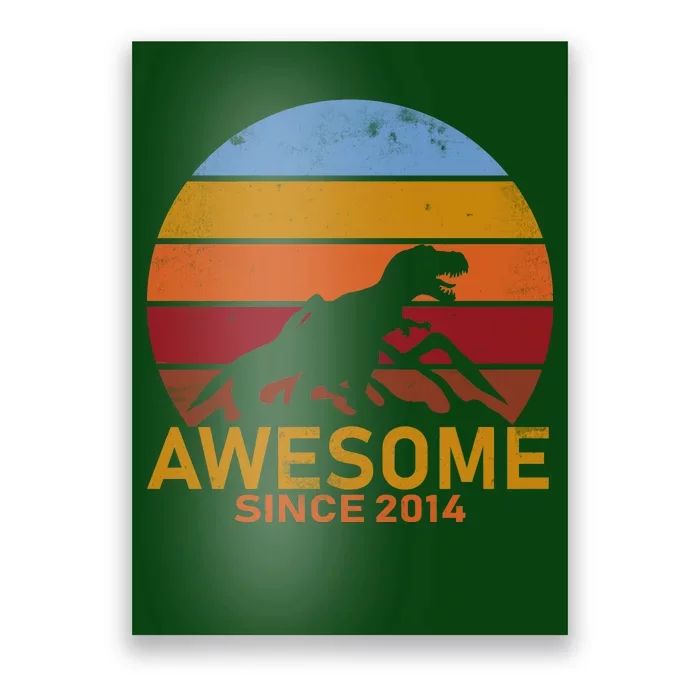 Dinosaur 8th Birthday Gift Awesome Since 2014 Poster