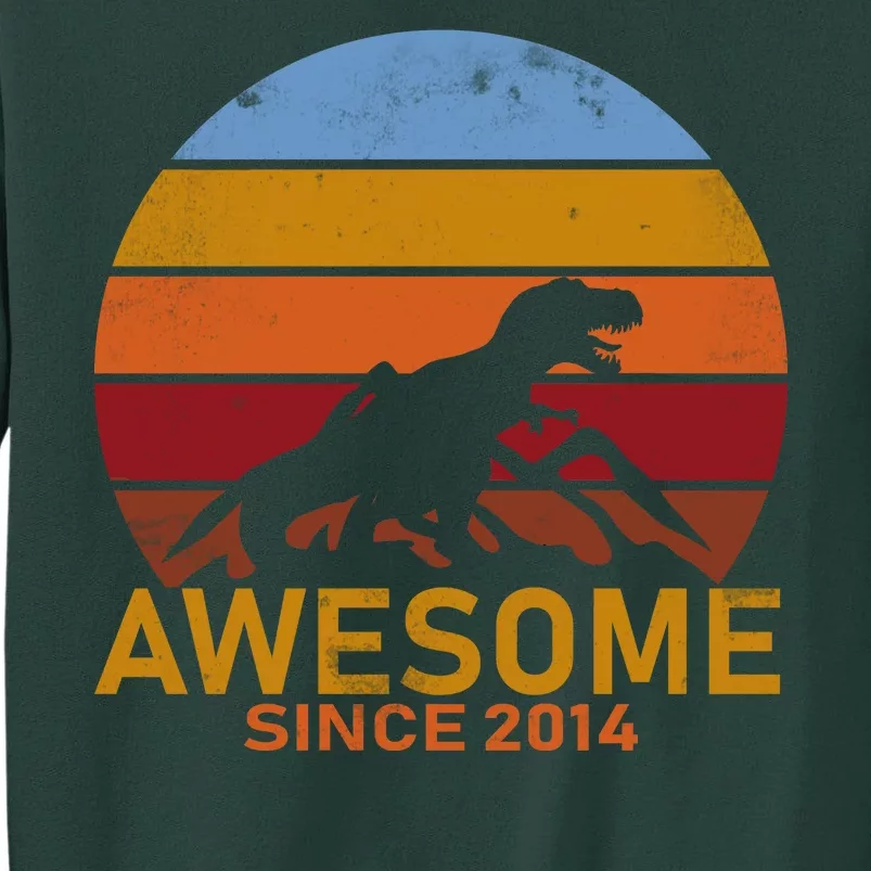 Dinosaur 8th Birthday Gift Awesome Since 2014 Tall Sweatshirt