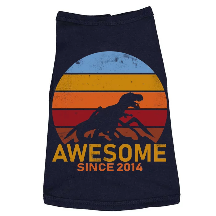 Dinosaur 8th Birthday Gift Awesome Since 2014 Doggie Tank