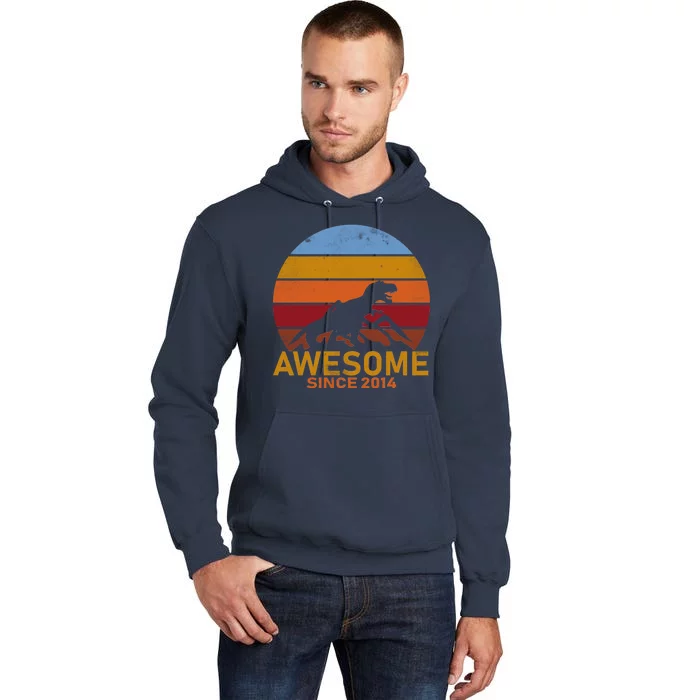 Dinosaur 8th Birthday Gift Awesome Since 2014 Tall Hoodie