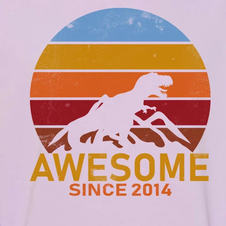 Dinosaur 8th Birthday Gift Awesome Since 2014 Garment-Dyed Sweatshirt