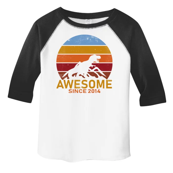 Dinosaur 8th Birthday Gift Awesome Since 2014 Toddler Fine Jersey T-Shirt