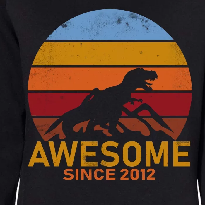 Dinosaur 7th Birthday Gift Awesome Since 2012 Womens California Wash Sweatshirt