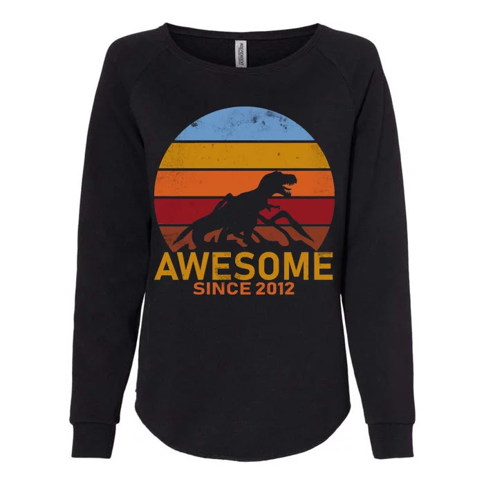 Dinosaur 7th Birthday Gift Awesome Since 2012 Womens California Wash Sweatshirt