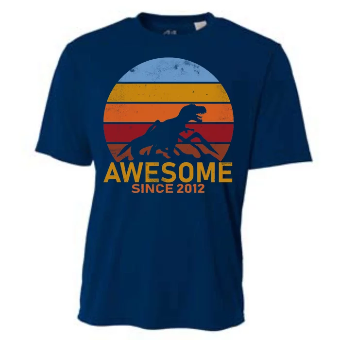 Dinosaur 7th Birthday Gift Awesome Since 2012 Cooling Performance Crew T-Shirt