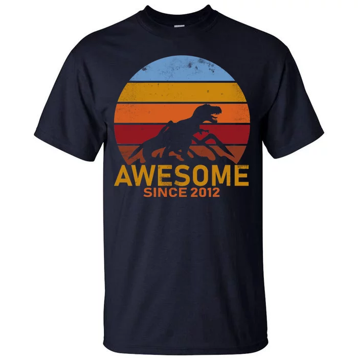 Dinosaur 7th Birthday Gift Awesome Since 2012 Tall T-Shirt