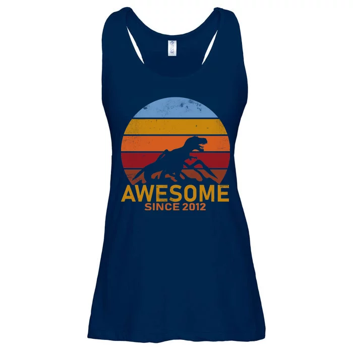 Dinosaur 7th Birthday Gift Awesome Since 2012 Ladies Essential Flowy Tank