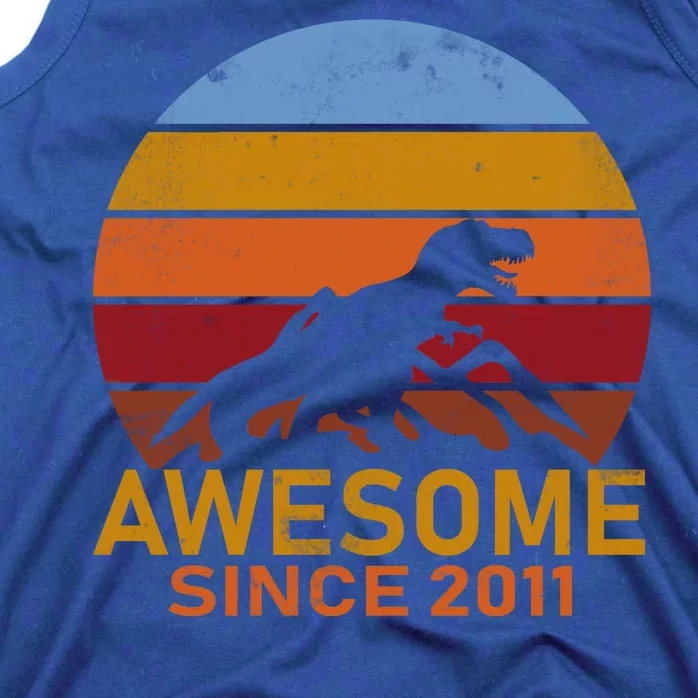 Dinosaur 11th Birthday Gift Awesome Since 2011 Tank Top