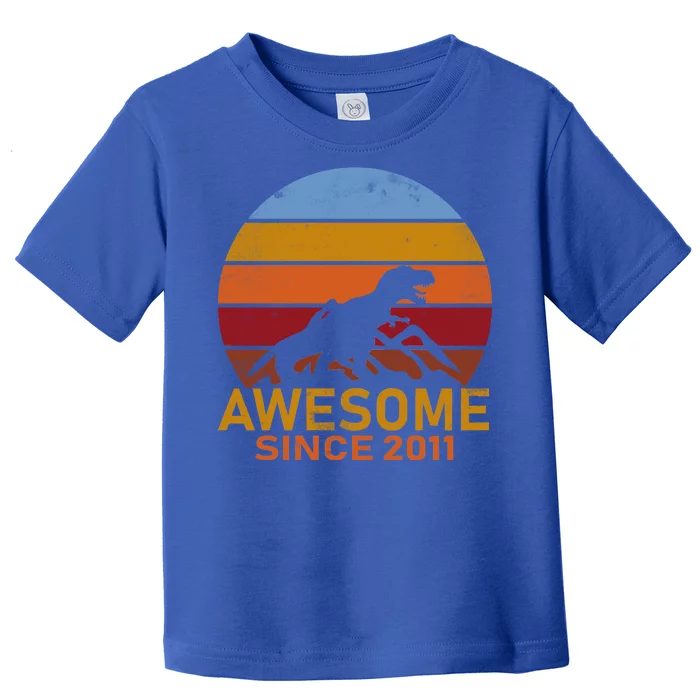 Dinosaur 11th Birthday Gift Awesome Since 2011 Toddler T-Shirt