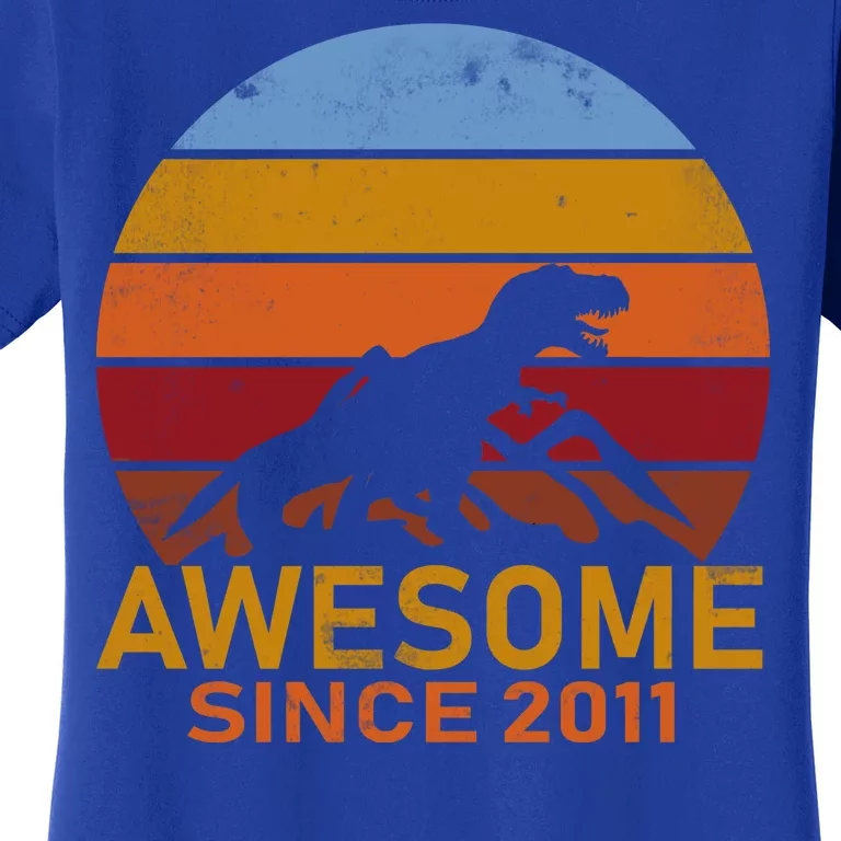 Dinosaur 11th Birthday Gift Awesome Since 2011 Women's T-Shirt