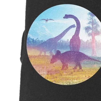 Dinosaur Landscape Doggie 3-End Fleece Hoodie