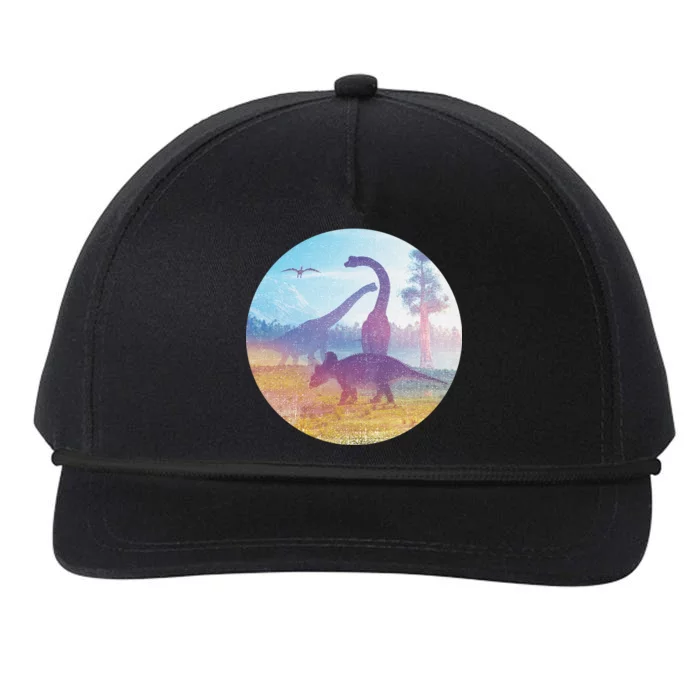 Dinosaur Landscape Snapback Five-Panel Rope Hat