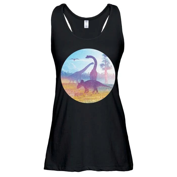 Dinosaur Landscape Ladies Essential Flowy Tank