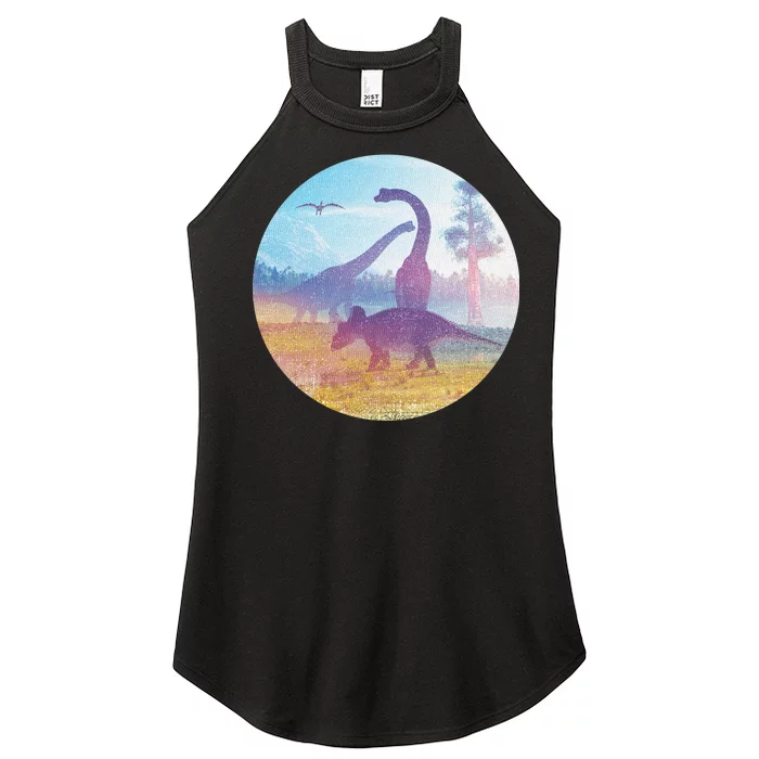 Dinosaur Landscape Women’s Perfect Tri Rocker Tank