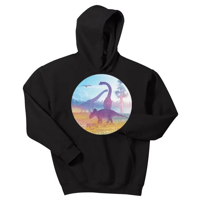 Dinosaur Landscape Kids Hoodie