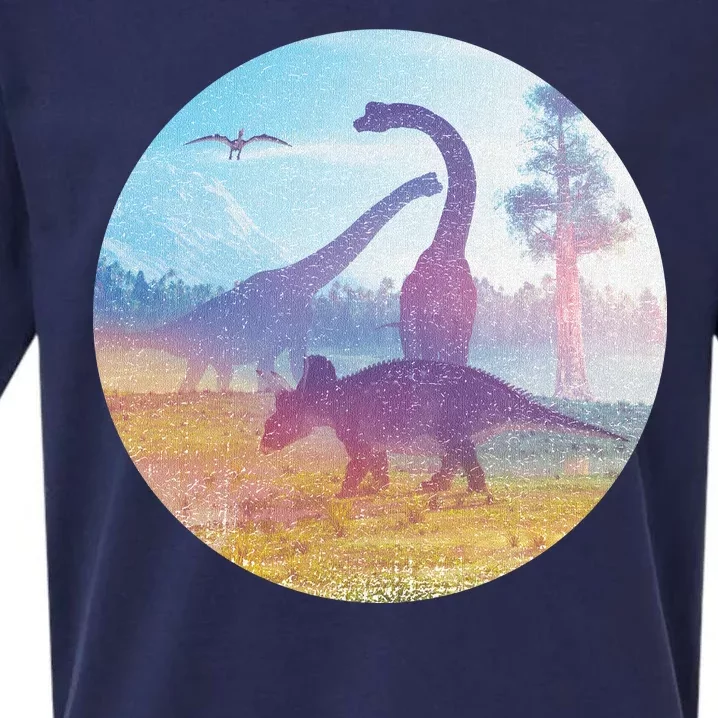 Dinosaur Landscape Sueded Cloud Jersey T-Shirt