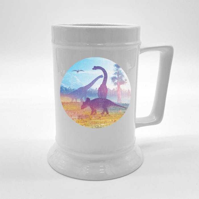 Dinosaur Landscape Front & Back Beer Stein