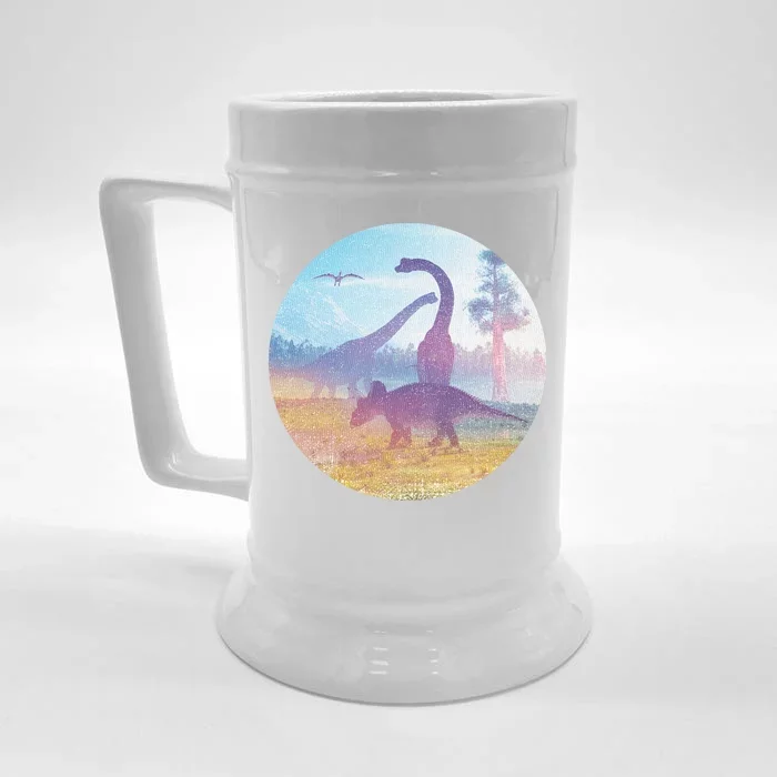 Dinosaur Landscape Front & Back Beer Stein