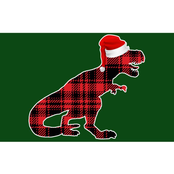 Dinosaur Santa Plaid Bumper Sticker