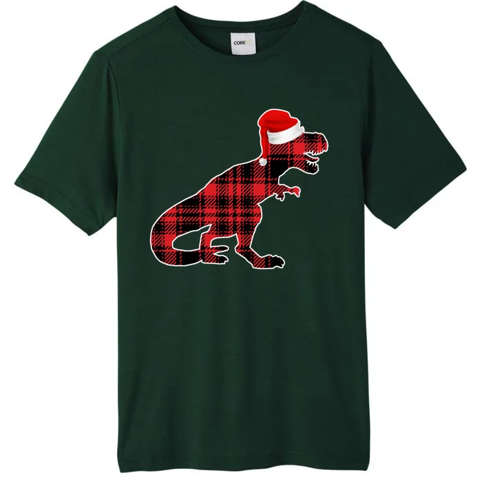 Dinosaur Santa Plaid ChromaSoft Performance T-Shirt