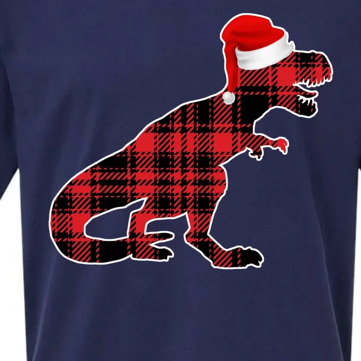 Dinosaur Santa Plaid Sueded Cloud Jersey T-Shirt