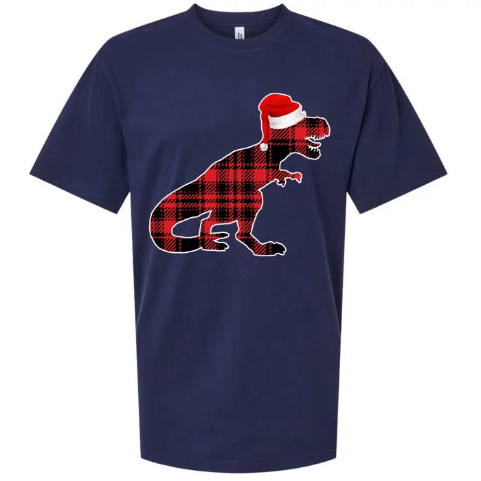 Dinosaur Santa Plaid Sueded Cloud Jersey T-Shirt