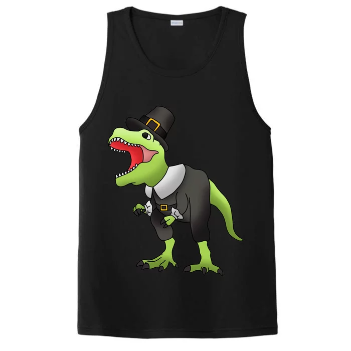 Dinosaur Thanksgiving Pilgrim Performance Tank