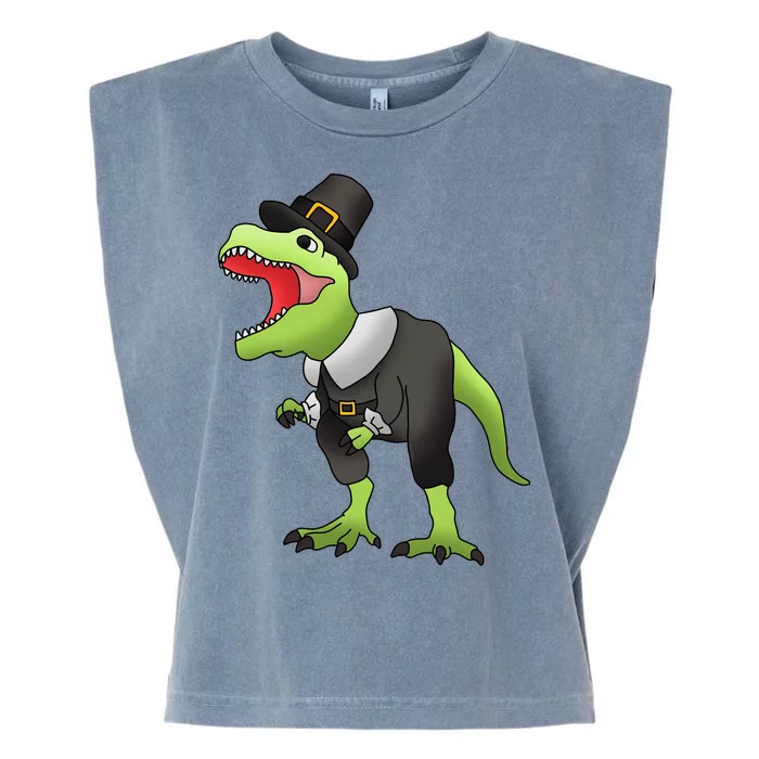 Dinosaur Thanksgiving Pilgrim Garment-Dyed Women's Muscle Tee